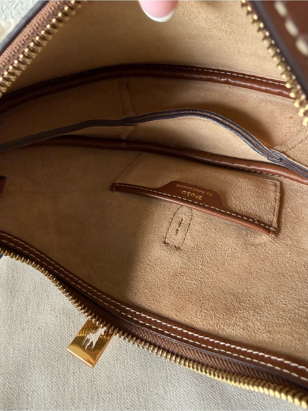 Polo by Ralph Lauren Chestnut Brown Suede Crescent Shoulder Bag - Picture 5 of 6